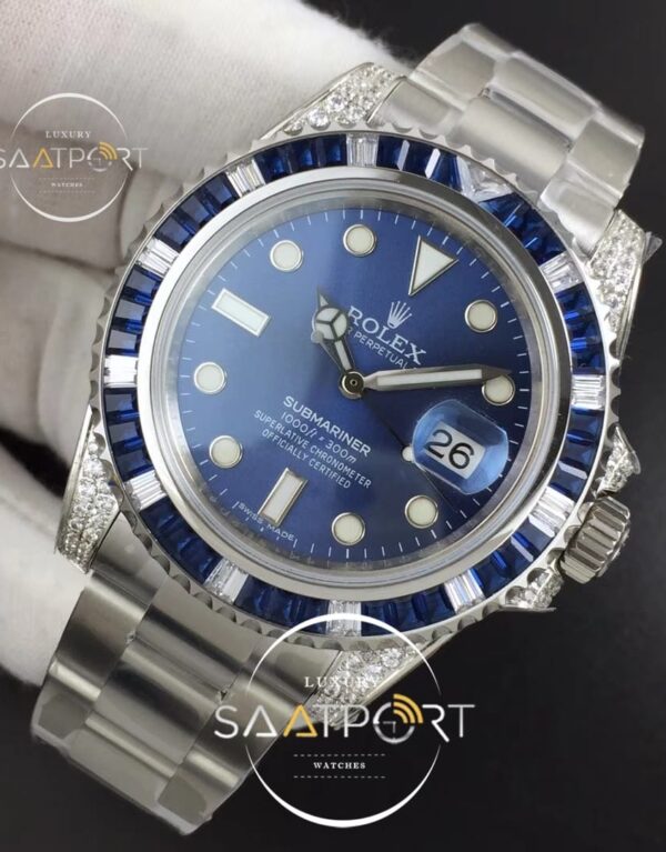 Rolex Submariner Blue Diamonds Bezel SS GSF 11 Best Edition Blue Dial on Super Clon (3)