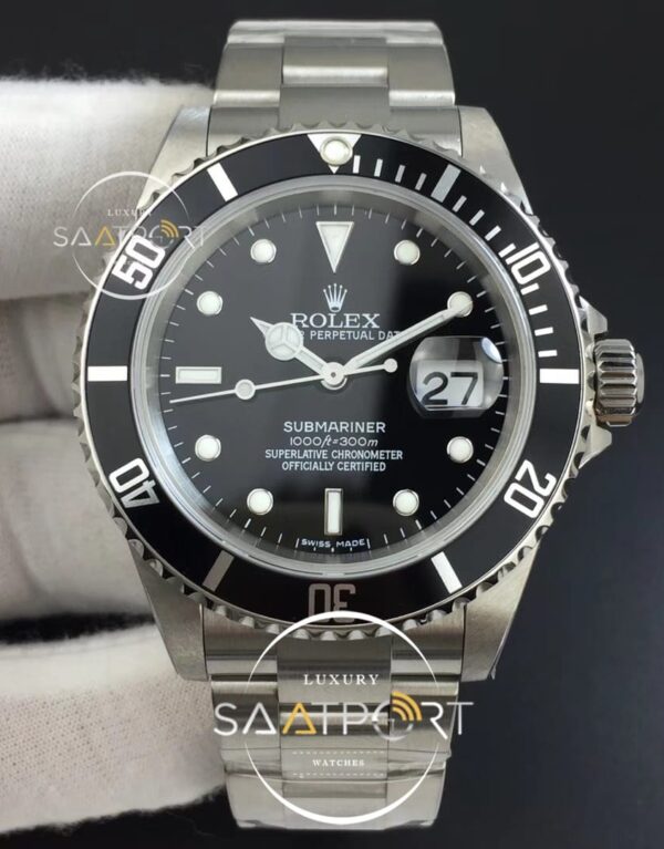 Submariner 16610 LN Black No Rehaut Engraving JF 11 Best Edition on SS Bracelet SH 3135 (1)