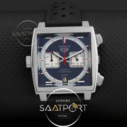 TAG Heuer Monaco CAW211D Watch with Leather Bracelet and Stainless Steel Bezel