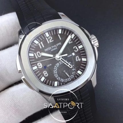 Aquanaut 5164A SS GRF 11 Best Edition Brown Dial on Black Rubber Strap Swiss clon (2)