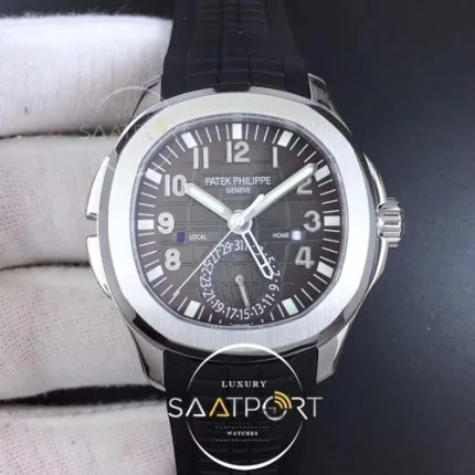Aquanaut 5164A SS GRF 11 Best Edition Brown Dial on Black Rubber Strap Swiss clon