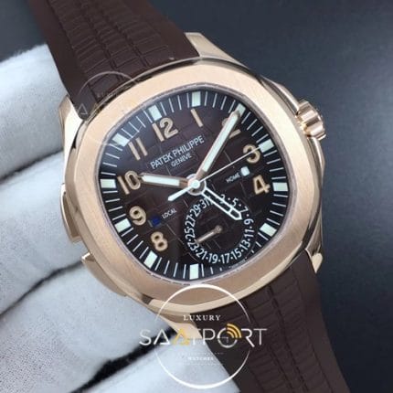 Aquanaut 5164R RG GRF 11 Best Edition Brown Dial on Brown Rubber Strap Super clon (2)