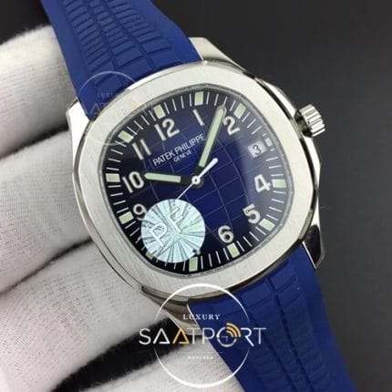 Aquanaut 5167 SS PF 11 Best Edition Blue Textured Dial on Blue Rubber Strap A324 Clone (2)