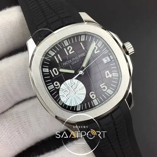 Aquanaut 5167 SS PF 11 Best Edition Gray Textured Dial on Black Rubber Strap A324 Clone (2)