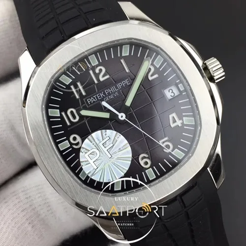 Aquanaut 5167 SS PF 11 Best Edition Gray Textured Dial on Black Rubber Strap A324 Clone (4)