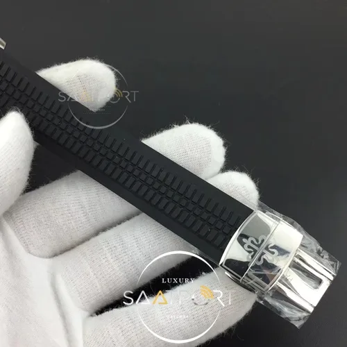 Aquanaut 5167 SS PF 11 Best Edition Gray Textured Dial on Black Rubber Strap A324 Clone (8)