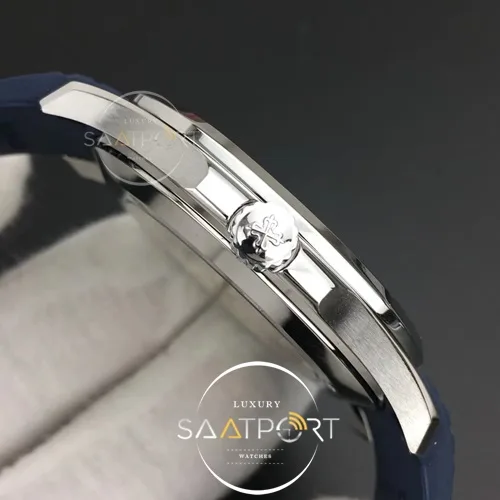 Aquanaut 5168 SS PF 11 Best Edition Blue Textured Dial on Blue Rubber Strap A324 Clone V2 (5)