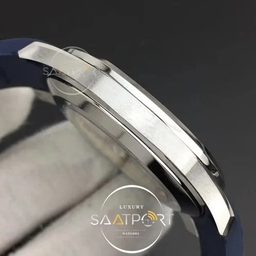 Aquanaut 5168 SS PF 11 Best Edition Blue Textured Dial on Blue Rubber Strap A324 Clone V2 (6)