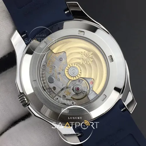 Aquanaut 5168 SS PF 11 Best Edition Blue Textured Dial on Blue Rubber Strap A324 Clone V2 (7)