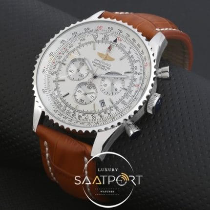 Breitling Navitimer Pilli Kronometreli kahve kordon replika saat