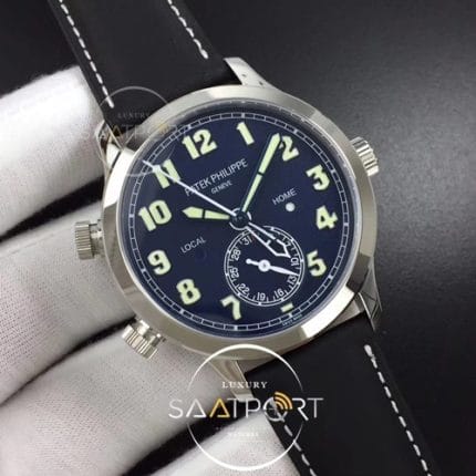 Calatrava 5524G Pilot Travel Time GRF 11 Best Edition Blue Dial on Black Leather Strap MIYOTA 9015 (2)