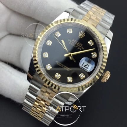 DateJust 36 116234 GMF 11 Best Edition YG Wrapped Black Dial Diamonds Markers on SSYG Jubilee (3)