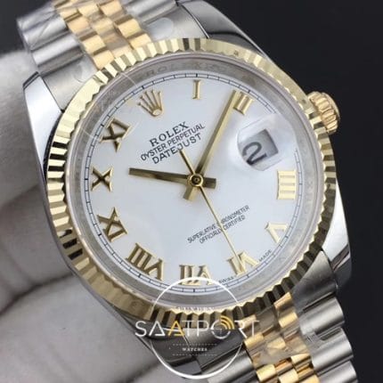 DateJust 36 116234 GMF 11 Best Edition YG Wrapped White Dial Roman Markers on SSYG Jubilee Brace (4)