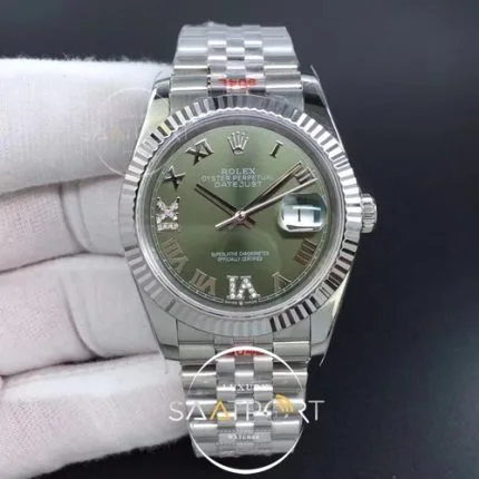 DateJust 36 SS 126234 GMF 11 Best Edition 904L Steel Green Dial Diamonds Roman Markers on J (1)