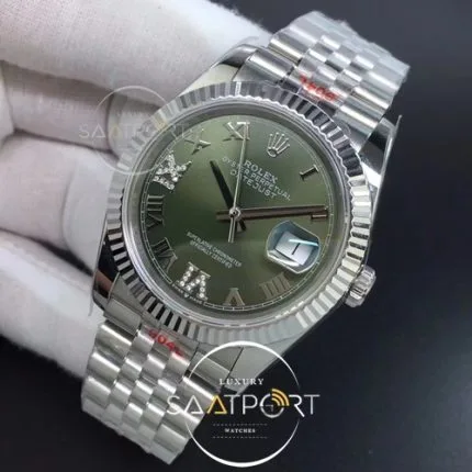 DateJust 36 SS 126234 GMF 11 Best Edition 904L Steel Green Dial Diamonds Roman Markers on Jubilee B