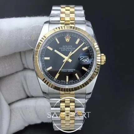 DateJust 36 SSYG 116233 ARF 1-1 904L Steel Black Dial Stick Markers on Jubilee 3135 (1)