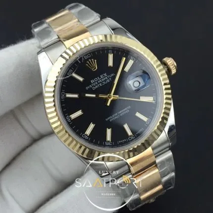 DateJust II 41mm GMF 11 Best Edition YG Wrapped Black Sticks Dial on SSYG Oyster Bracelet A32