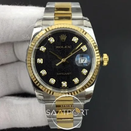 Datejust 36mm 116234 SSYG DJF Super 11 Best Edition Black Jubilee Dial On SS Oyster Bracelet SA3135 v (1)