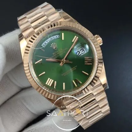 Day-Date 40 228235 RG Noob 11 Best Edition Green Dial Roman Markers on RG President Bracelet A3255 (2)