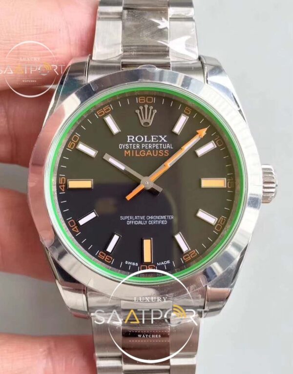 ROLEX Milgauss 116400 GV ARF 11 Best Edition Green Sapphire Black Dial on Bracelet 2836