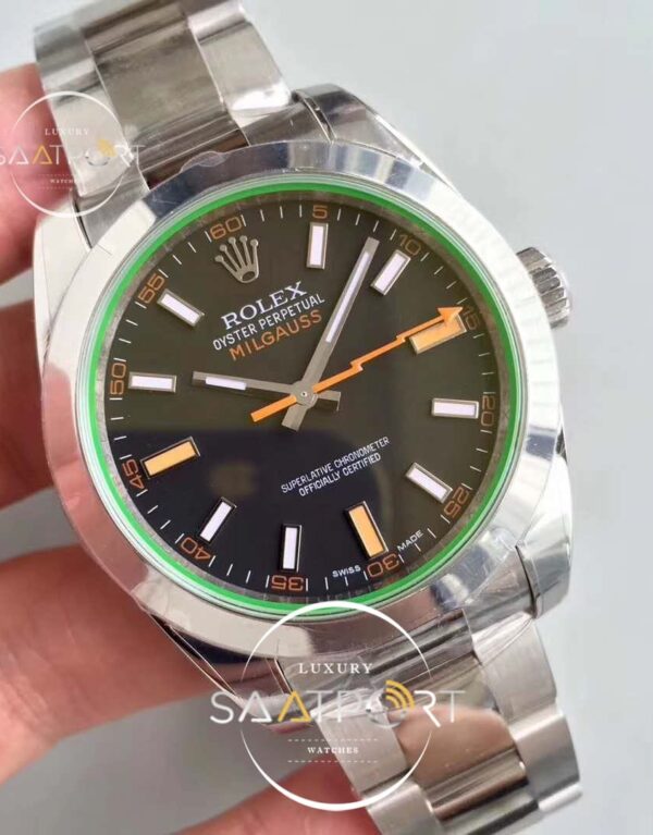 ROLEX Milgauss 116400 GV ARF 11 Best Edition Green Sapphire Black Dial on Bracelet 2836