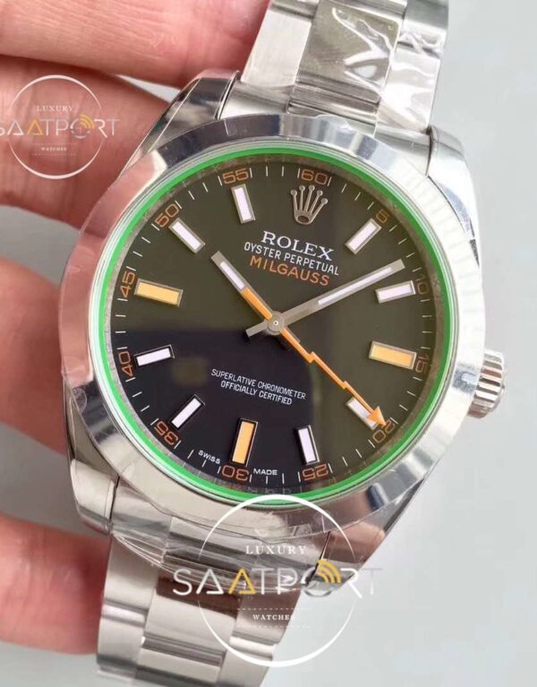 Milgauss 116400 GV ARF 1-1 Green Sapphire Black Dial SUPER CLON 3131