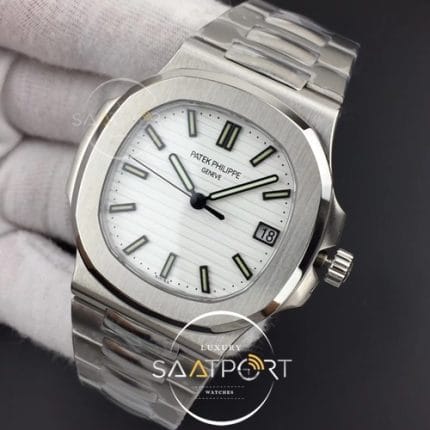 Nautilus Jumbo 5711 PF 11 Best Edition White Textured Dial on SS Bracelet A324 Clone V3 (3)