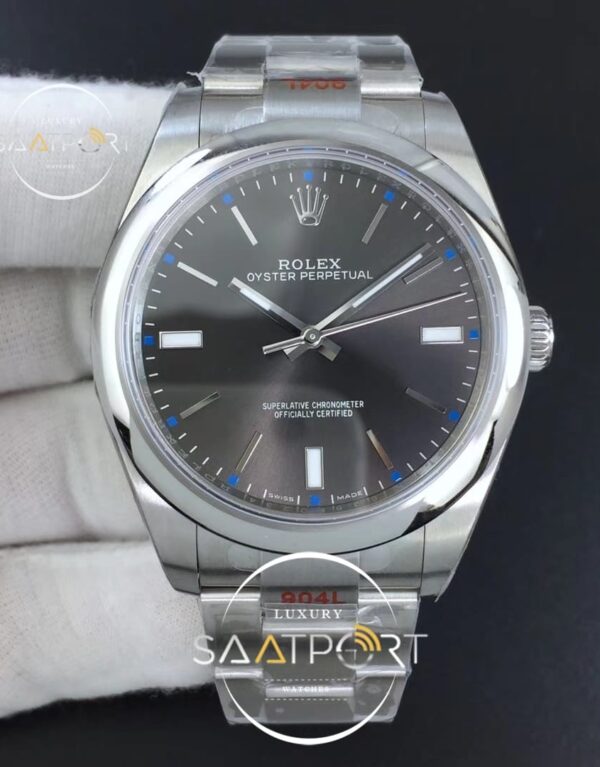 Rolex Oyster Perpetual 39mm 114300 GMF Gray Dial on SS Bracelet 3132 ETA