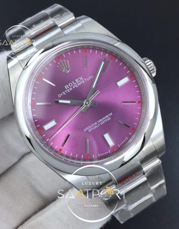 Oyster Perpetual 39mm 114300 GMF 11 Best Edition Red Grape Dial on SS Bracelet SA3132 (2)