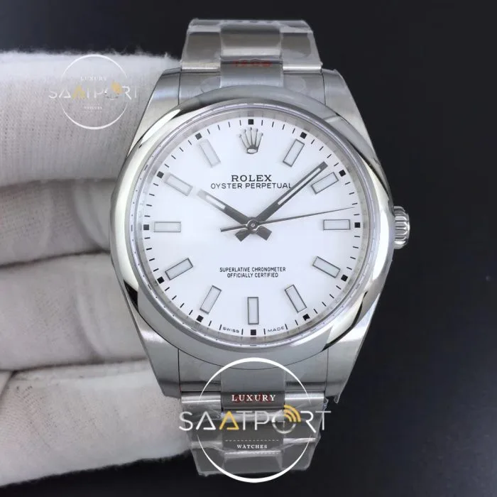 Oyster Perpetual 39mm 114300 GMF 11 Best Edition White Dial on SS Bracelet SA3132 (1)
