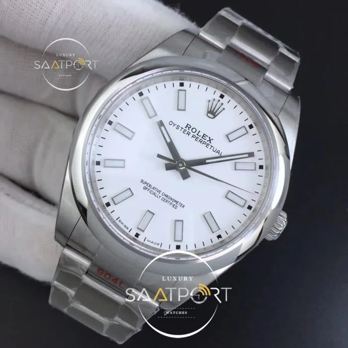 Oyster Perpetual 39mm 114300 GMF 11 Best Edition White Dial on SS Bracelet SA3132 (3)