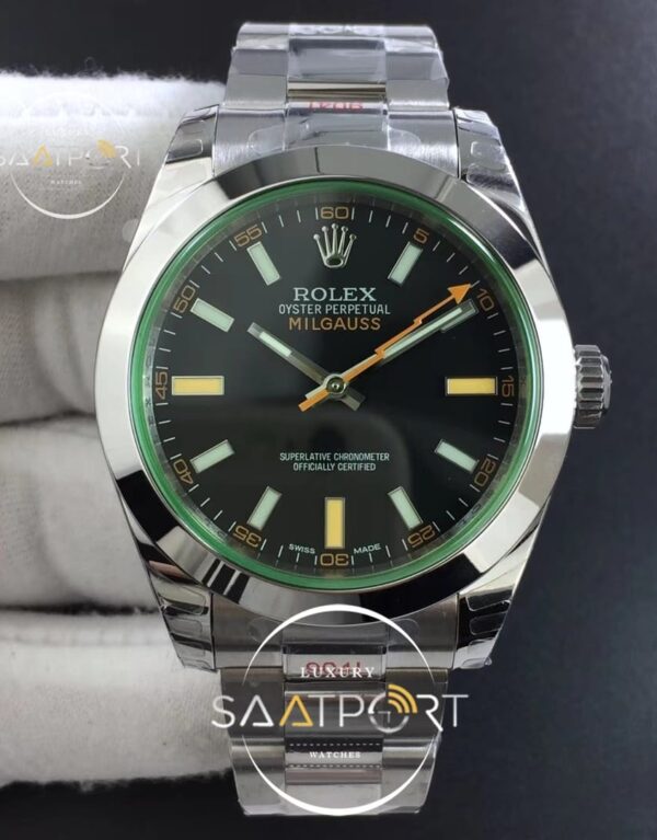 ROLEX Milgauss 116400 GV Real Green Sapphire DJF 1-1 Black Dial 2836 (1)