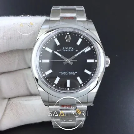 ROLEX Oyster Perpetual 39mm 114300 GMF 11 Best Edition Black Dial on SS Bracelet SA3132 (1)