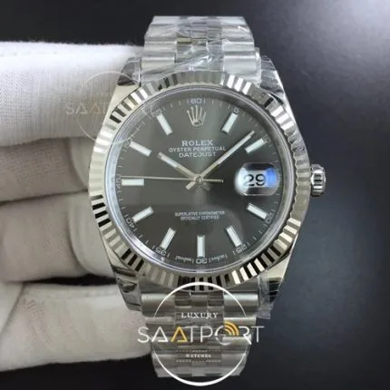 Rolex DateJust 41 126334 904L NOOB 1-1 Best Edition Gray Dial on Jubilee Bracelet Super Clon (1)