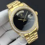 Rolex Day-Date 41 JWF Diamond Bezel Black Dial on Oyster Bracelet Swiss Eta 2836 (2)