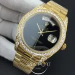 Rolex Day-Date 41 JWF Diamond Bezel Black Dial on Oyster Bracelet Swiss Eta 2836 (3)