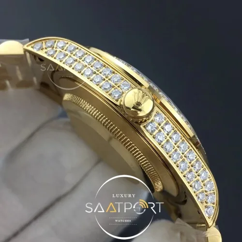 Rolex Day-Date 41 JWF Diamond Bezel Black Dial on Oyster Bracelet Swiss Eta 2836 (5)