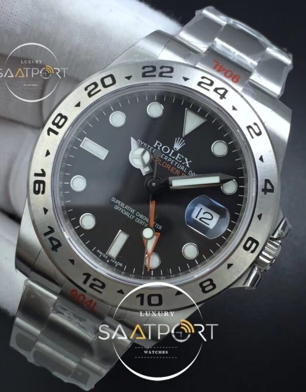 Rolex Explorer II 42 mm 216570 Black 904L GMF Black Dial Super Clone 3186 ETA