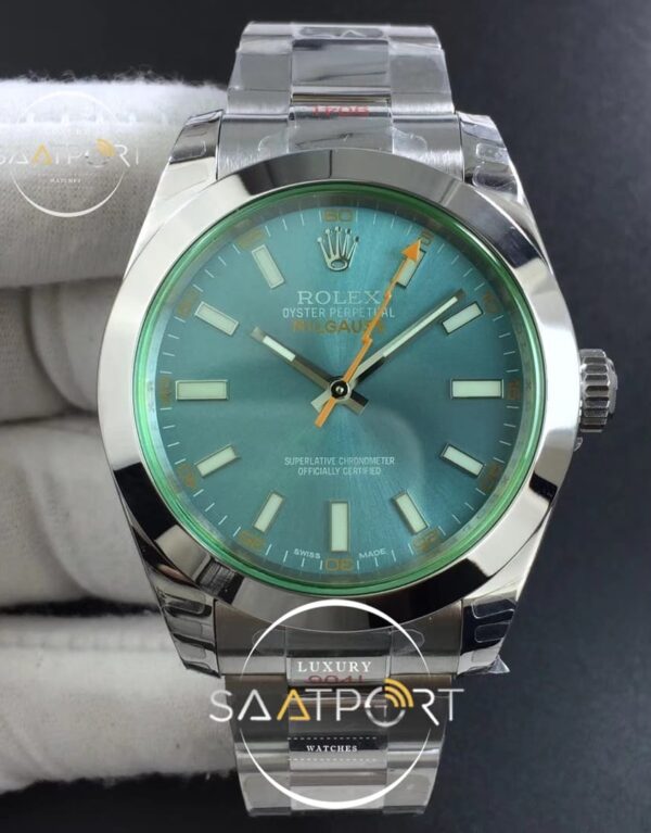 Rolex Milgauss 116400 GV Real Green Sapphire DJF 1-1 Best Edition Blue Dial on Super Clon
