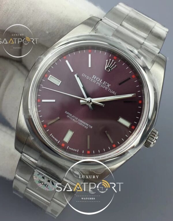 Rolex Oyster Perpetual 39mm 114300 ARF 11 Best Edition 904L SS Case and Bracelet Red Grape (3)