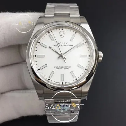 Rolex Oyster Perpetual 39mm 114300 ARF 11 Best Edition 904L White Dial 3132 super clon (1)