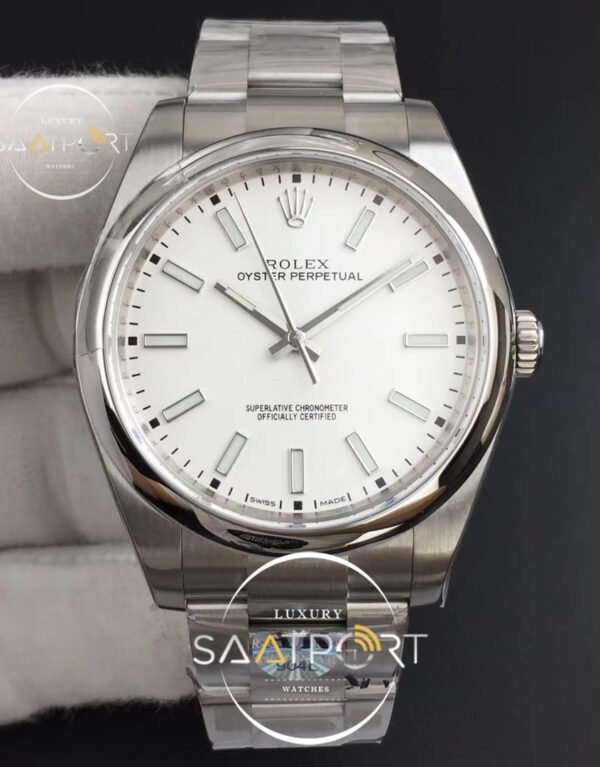 Rolex Oyster Perpetual 39mm 114300 ARF 904L White Dial 3132 Super Clone ETA
