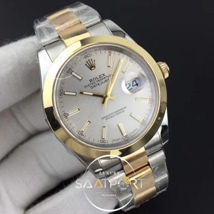 Rolex aDateJust II 41mm GMF 1-1 Best Edition YG Wrapped Silver Sticks Dial Super clon 3235 (2)
