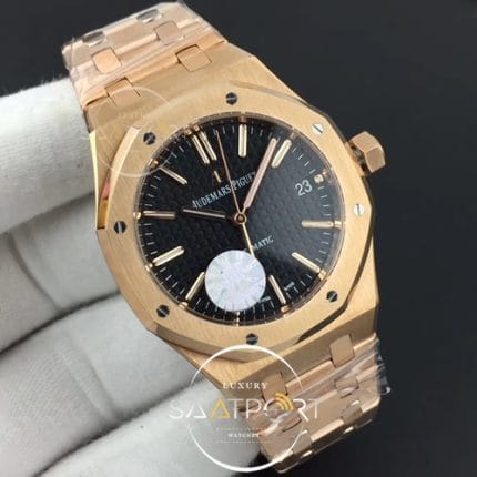 Royal Oak 37mm 15450 RG JF 11 Best Edition Black Dial on RG Bracelet A3120 V3 (2)