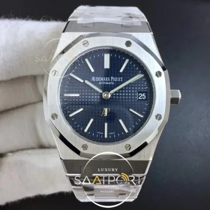 Royal Oak 39mm 15202 SS JF 11 Best Edition Blue Textured Dial on SS Bracelet A2121 (1)