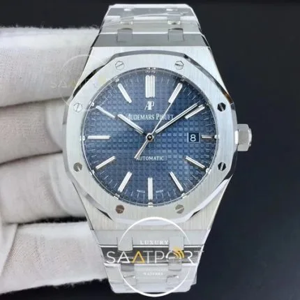 Royal Oak 41mm 15400 SS JF 11 Best Edition Blue Textured Dial on SS Bracelet A3120 V5 (1)