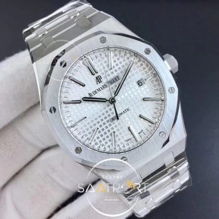 Royal Oak 41mm 15400 SS JF 11 Best Edition White Textured Dial on SS Bracelet A3120 V5 (2)