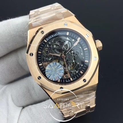 Royal Oak 41mm Double Balance Wheel Openworked 15407 RG JF 11 Best Edition on RG Bracelet A3132 (2)