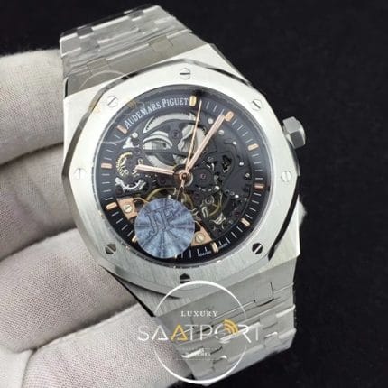 Royal Oak 41mm Double Balance wheel Openworked 15407 SS JF 11 Best Edition on SS Bracelet A3132 (2)