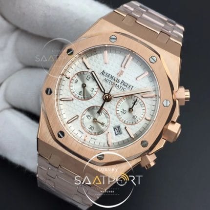 Royal Oak Chronograph RG BF Best Edition White Dial on RG Bracelet A7750 (3)